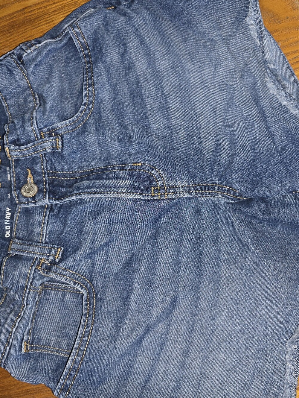 Old Navy Girls' Blue Denim Cutoff Shorts High Waist